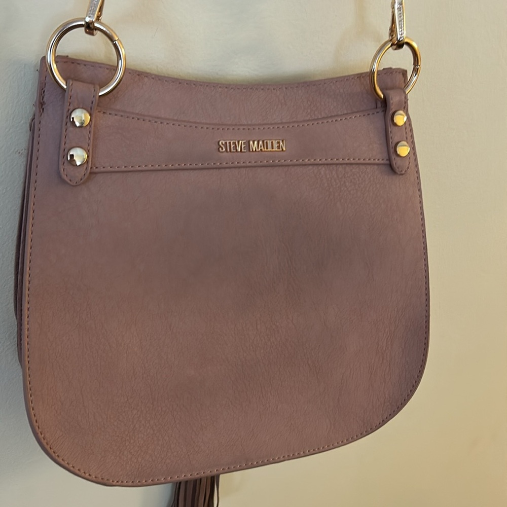 Steve Madden Crossbody Saddle Bag Purse NWOT It’s between tan and cream Pretty! - Picture 8 of 15